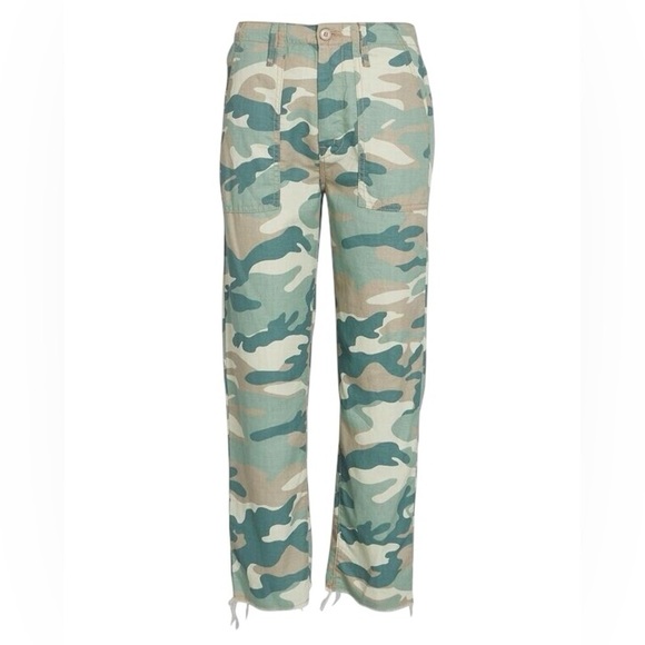 MOTHER The Shaker Chop Crop High Waist Straight Ankle Crop Jeans in camo - Picture 6 of 16